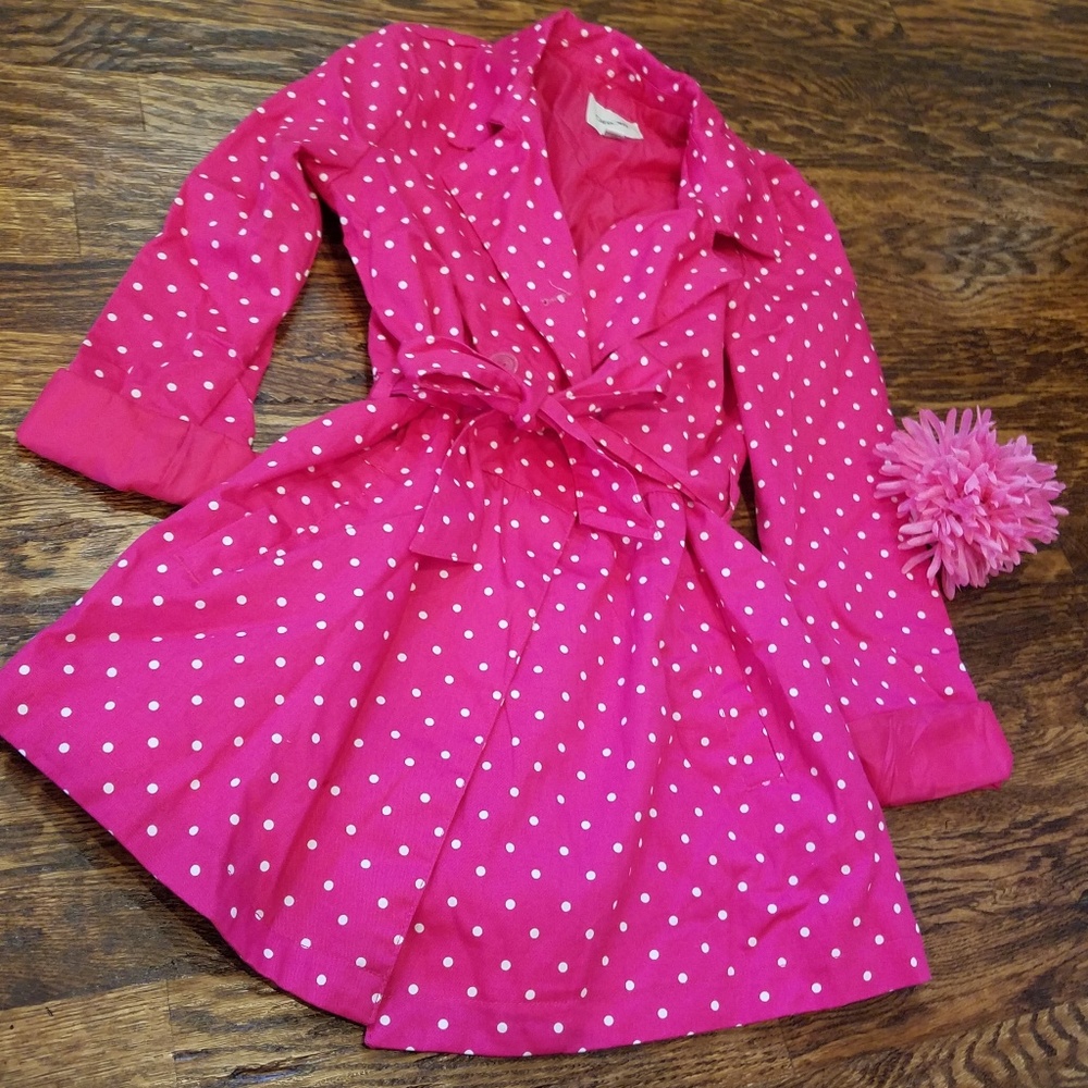 Cherokee Hot Pink and White Dot Over Coat